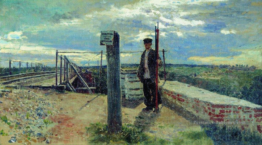 garde ferroviaire hotkovo 1882 Ilya Repin Peintures à l'huile